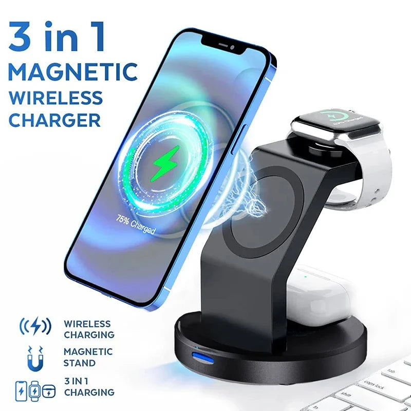 3 In 1 Magnetic Wireless Charger Stand