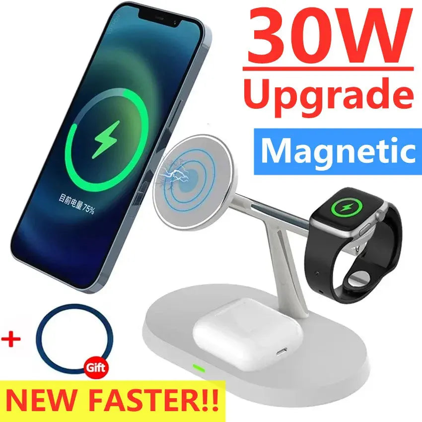 3 in 1 30W Magnetic Wireless Charger